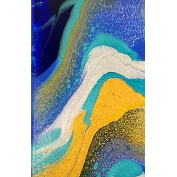 Titled Waves of Serenity 16 x 20 Acrylic Abstract Art Painting on Canvas - Picture 6 of 6
